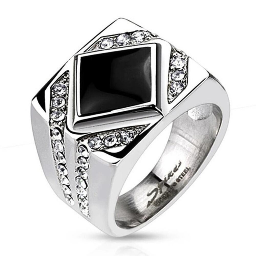 New stainless steel ring with CZs size 13